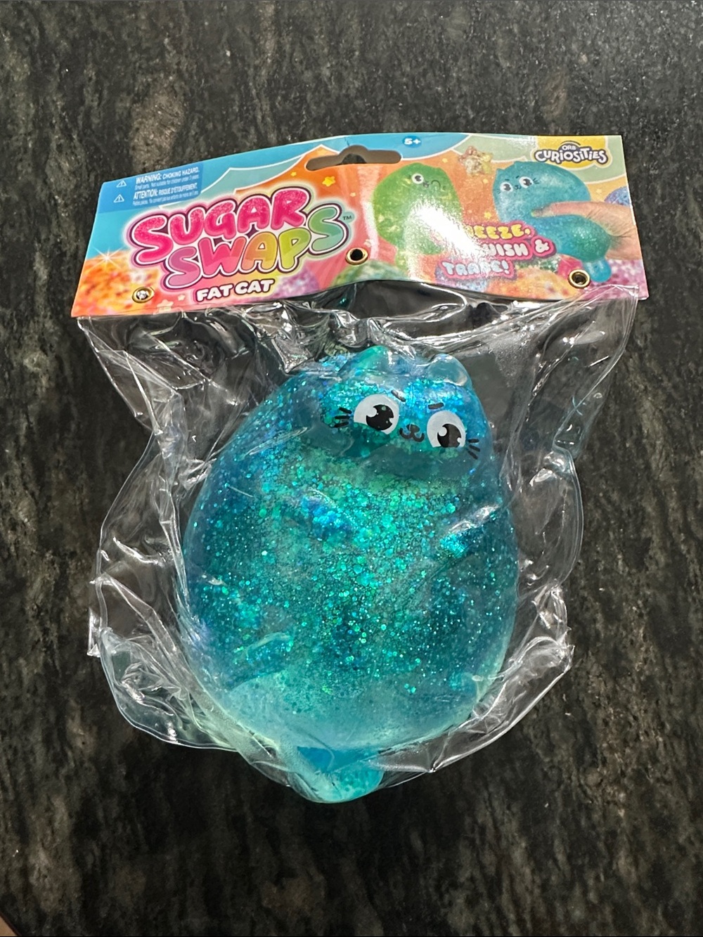 Fat Cat Kids Bath Toy - Blue Glitter